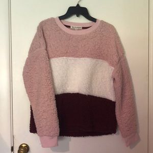 Pink, White, Maroon Crew Sweatshirt
